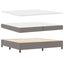 Box spring seng med pude Gråbrun 200 x 200 cm Stof