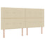 Box spring seng med pude med hovedgærde Creme 200 x 200 cm Stof