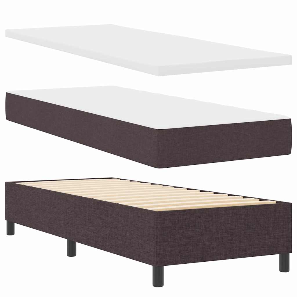 Box spring seng med pude Mørk Brun 200 x 80 cm Stof
