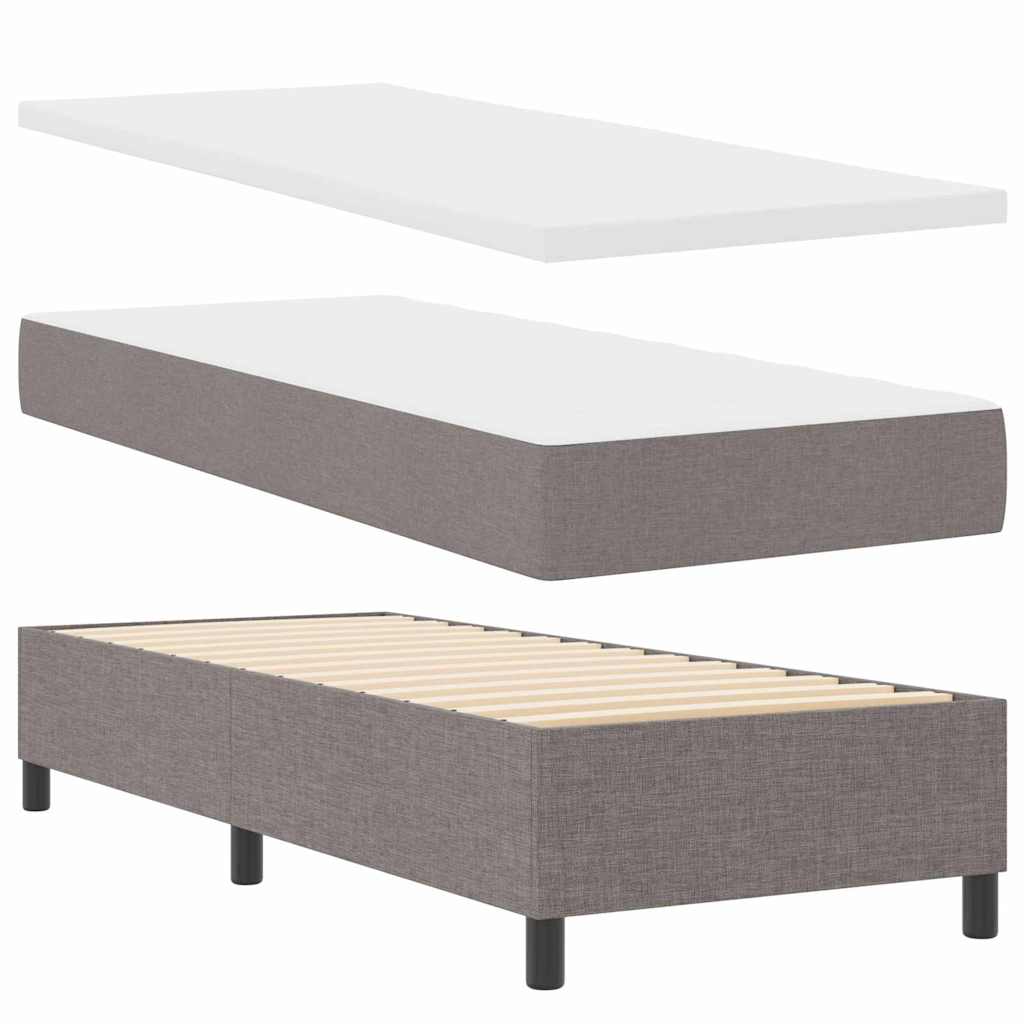 Box spring seng med pude Gråbrun 200 x 80 cm Stof
