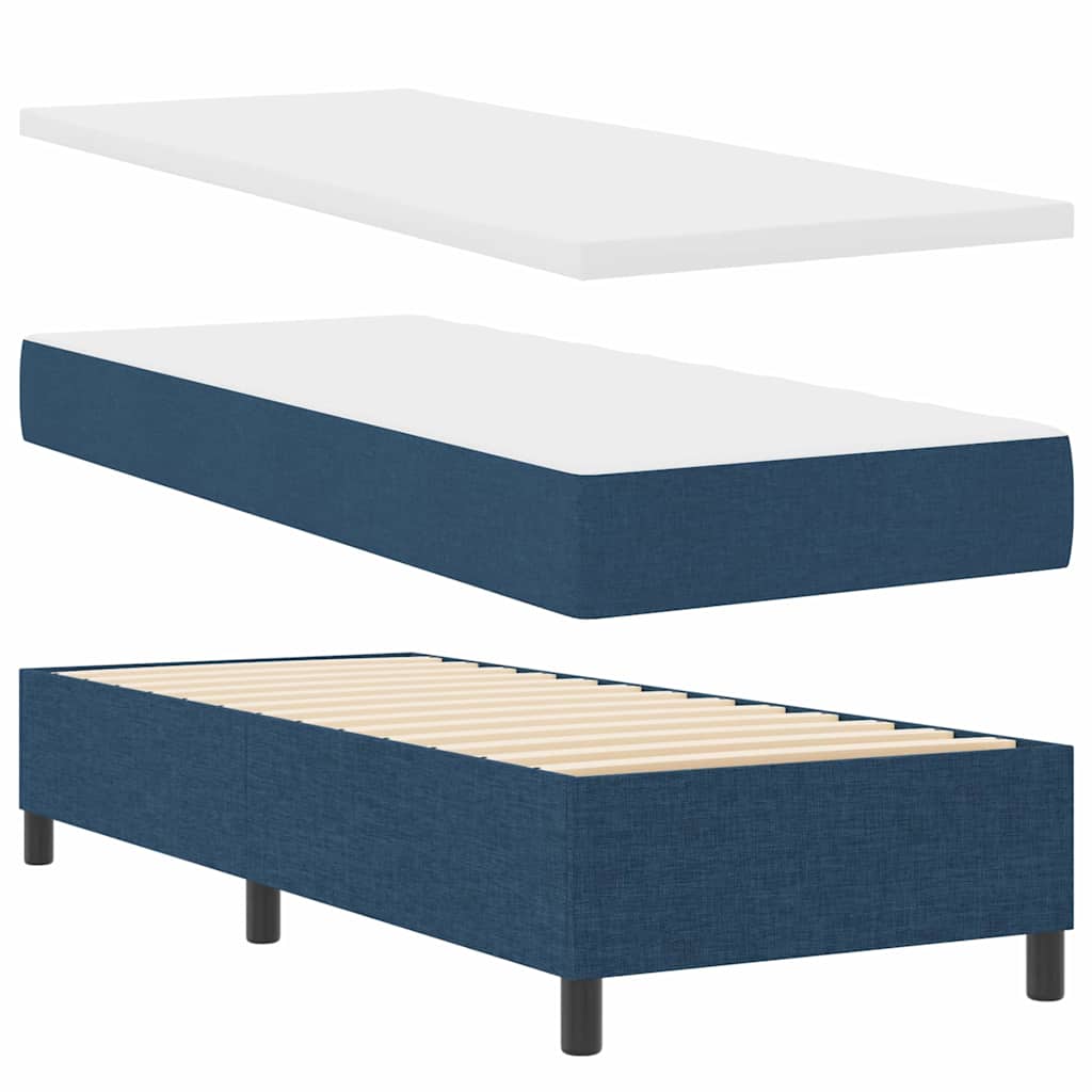 Box spring seng med pude med hovedgærde Blå 200 x 80 cm Stof