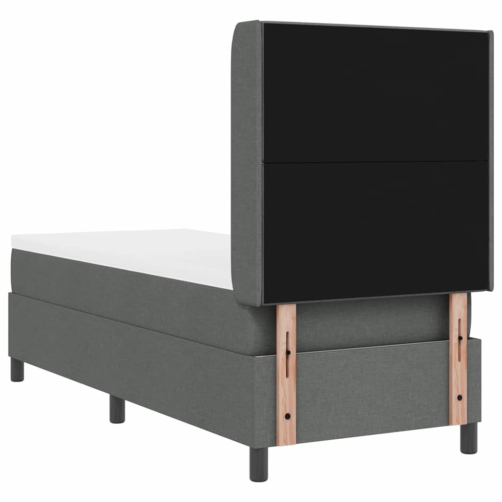 Box spring seng med pude Mørkegrå 190 x 90 cm Stof