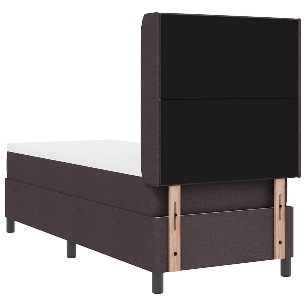 Box spring seng med pude Mørk Brun 190 x 90 cm Stof