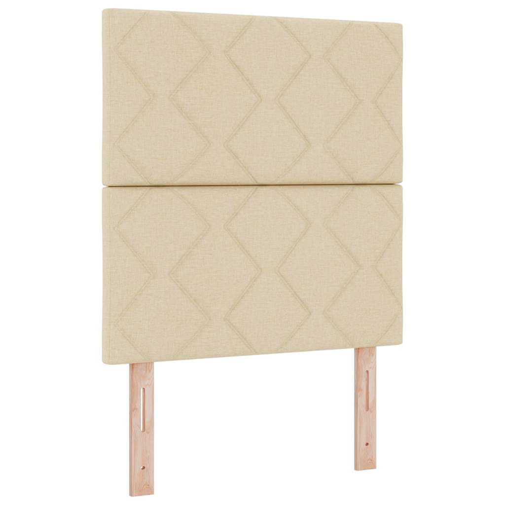 Box spring seng med pude med hovedgærde Creme 190 x 90 cm Stof