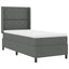 Box spring seng med pude Mørkegrå 200 x 90 cm Stof