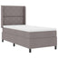Box spring seng med pude Gråbrun 200 x 90 cm Stof