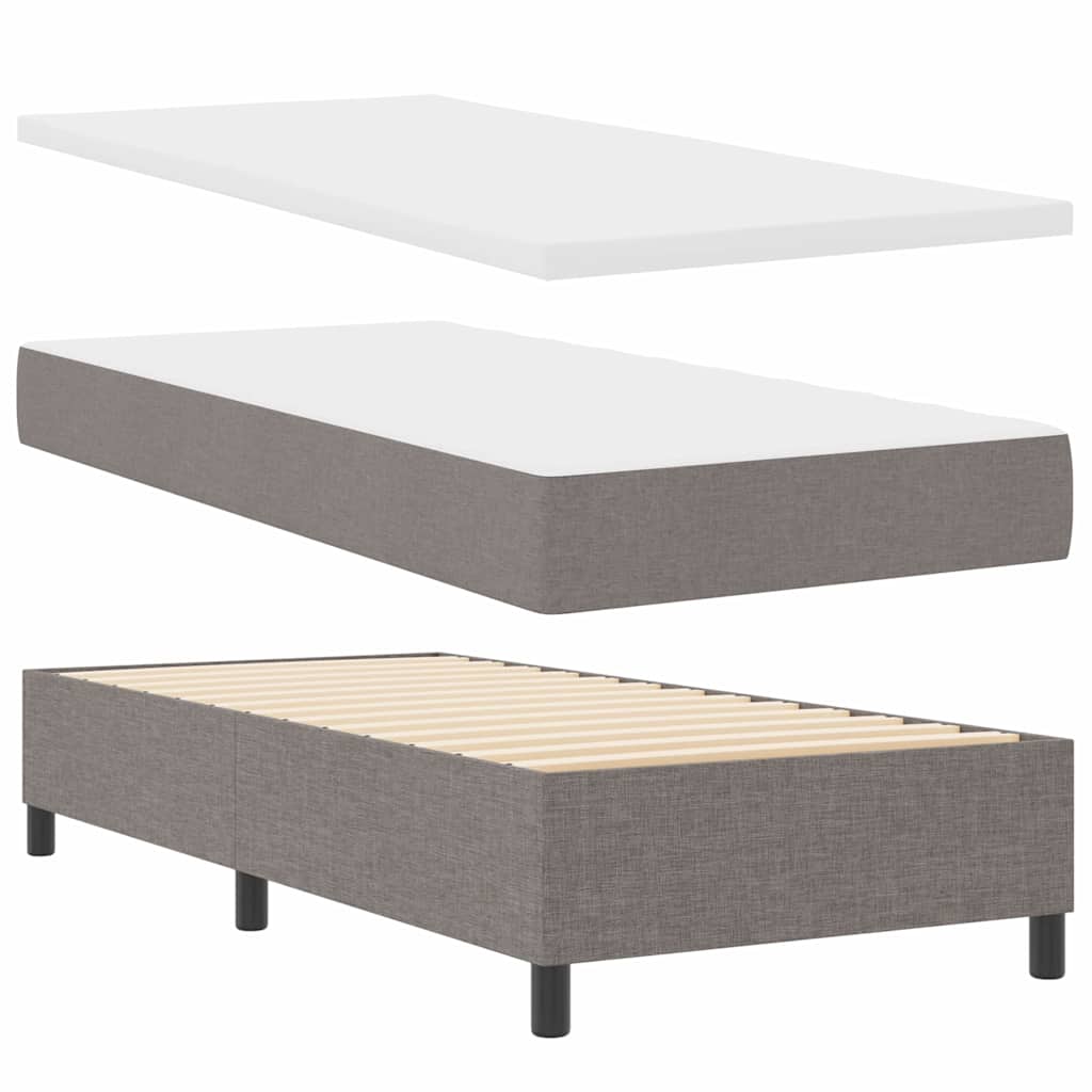 Box spring seng med pude Gråbrun 200 x 90 cm Stof