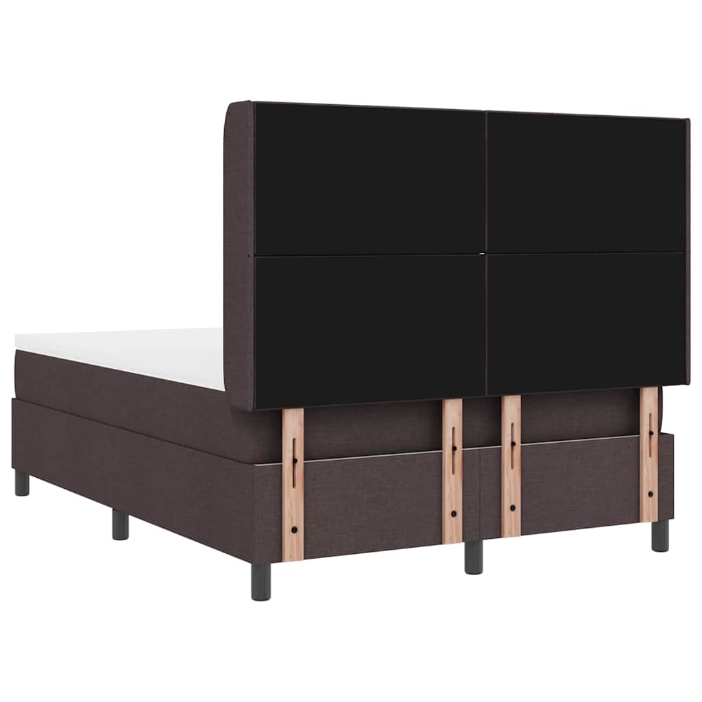 Box spring seng med pude Mørk Brun 190 x 140 cm Stof