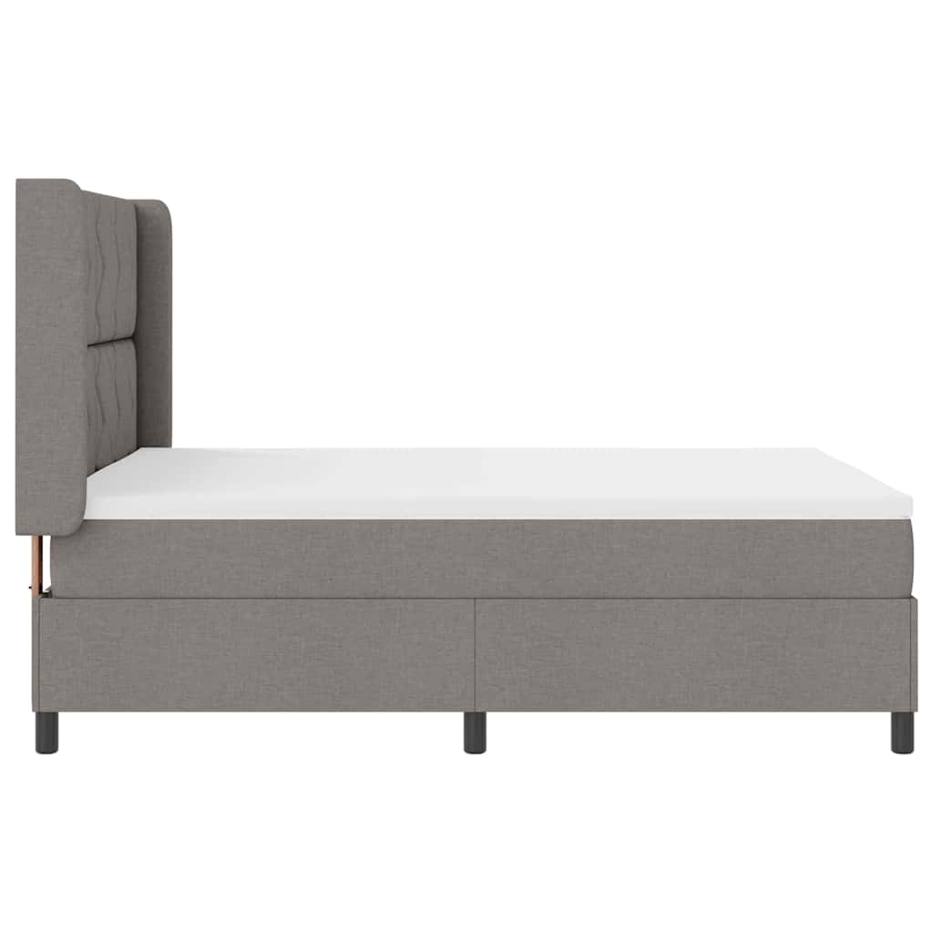 Box spring seng med pude Gråbrun 190 x 140 cm Stof