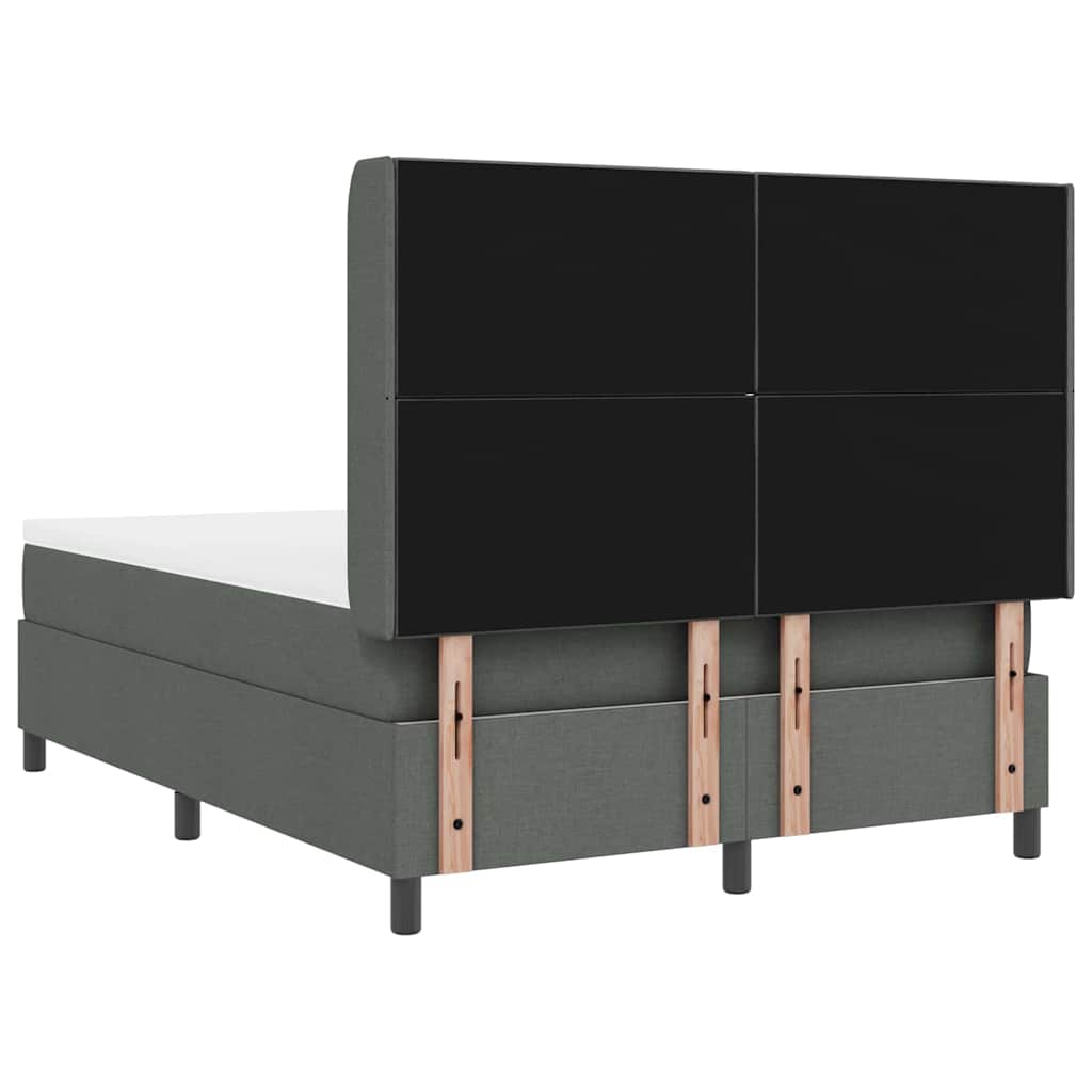 Box spring seng med pude Mørkegrå 200 x 140 cm Stof