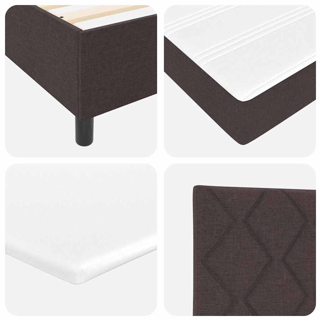 Box spring seng med pude Mørk Brun 200 x 140 cm Stof