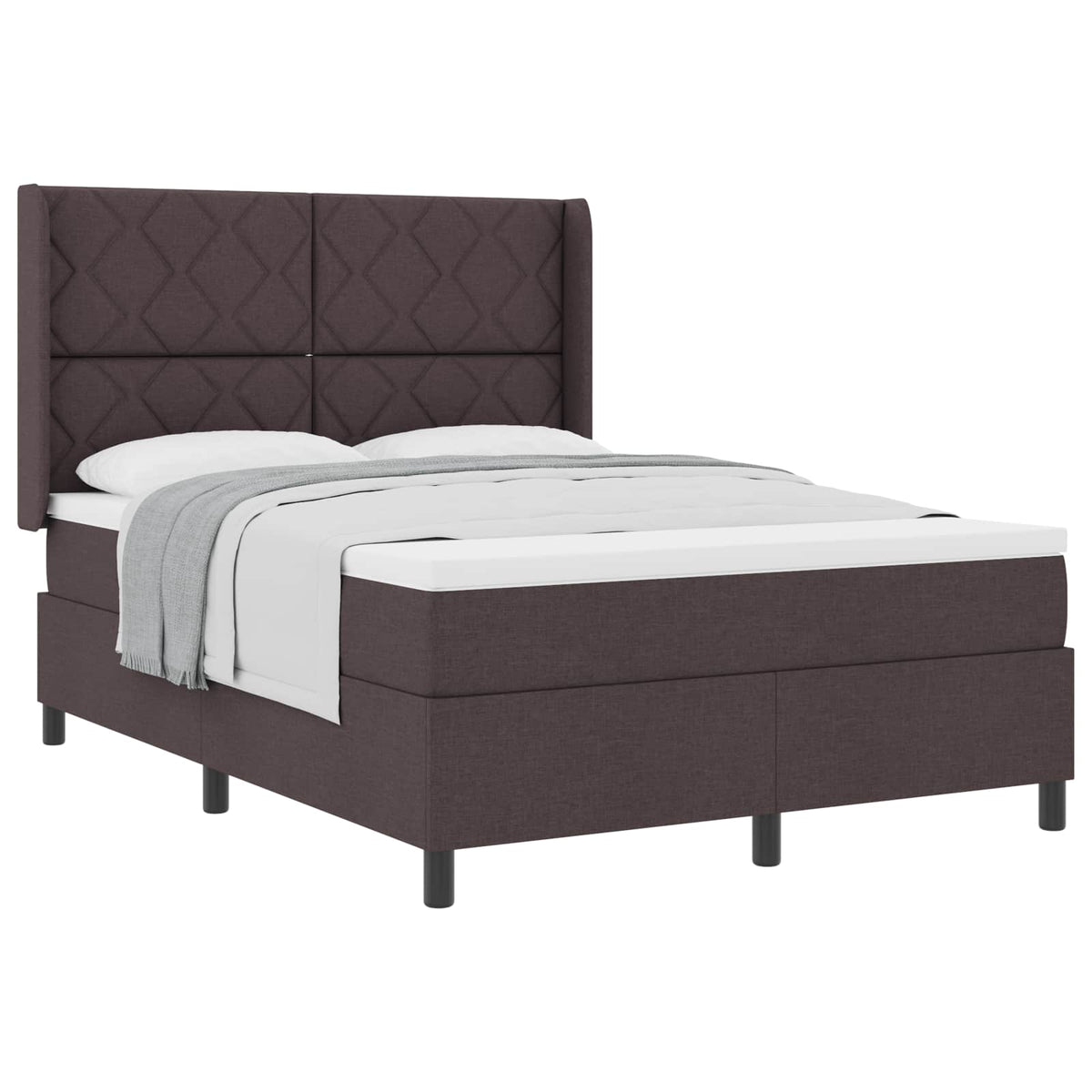 Box spring seng med pude Mørk Brun 200 x 140 cm Stof