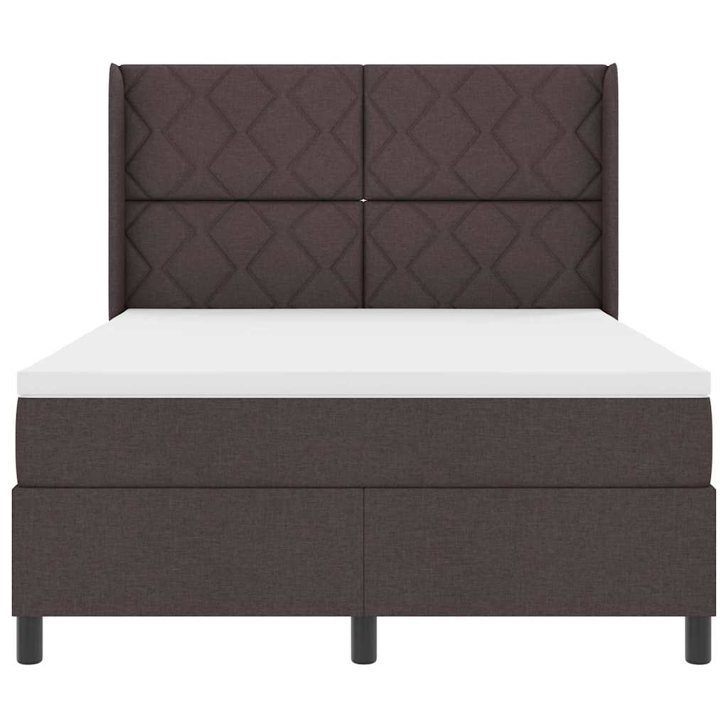Box spring seng med pude Mørk Brun 200 x 140 cm Stof