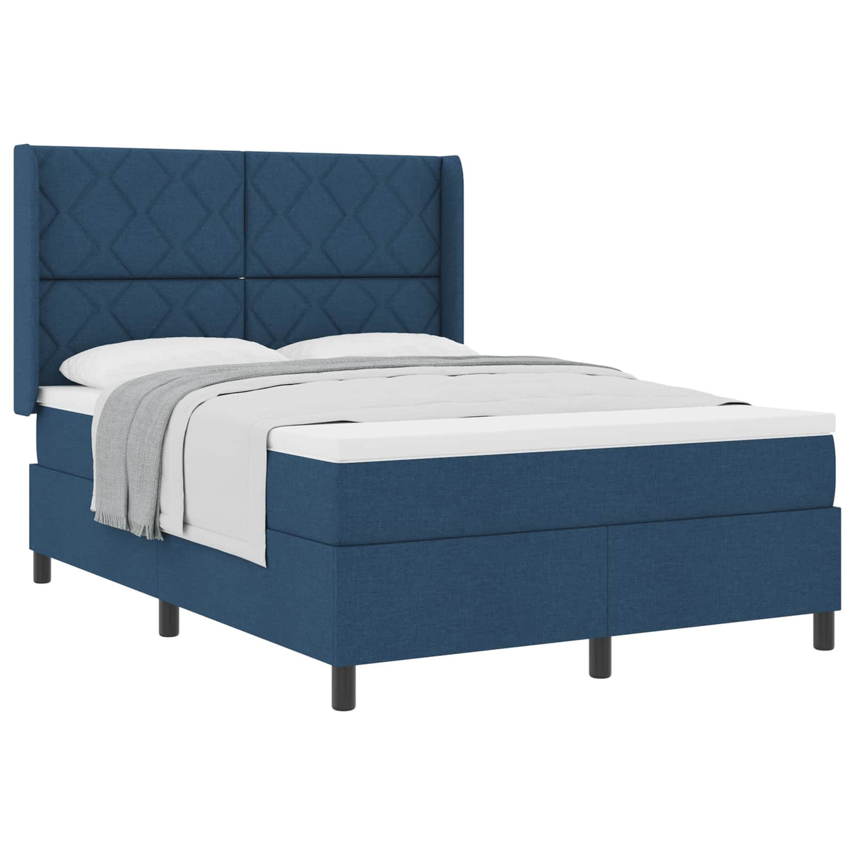 Box spring seng med pude med hovedgærde Blå 200 x 140 cm Stof