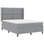 Box spring seng med pude Lysegrå 200 x 160 cm Stof