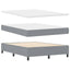 Box spring seng med pude Lysegrå 200 x 160 cm Stof