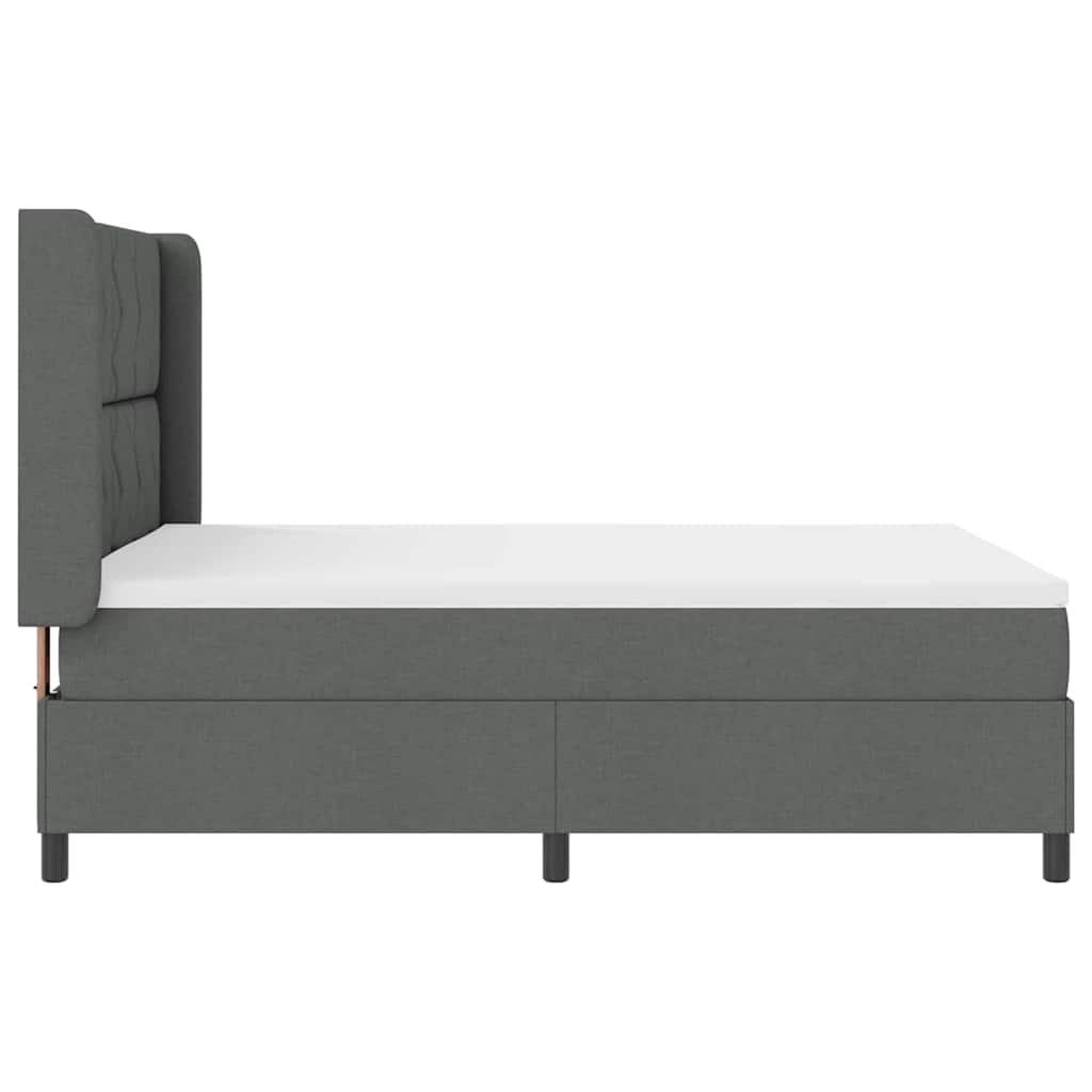 Box spring seng med pude Mørkegrå 200 x 160 cm Stof