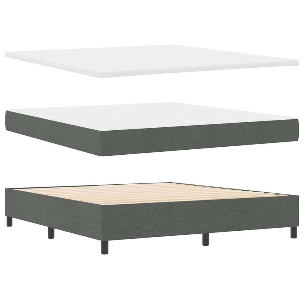 Box spring seng med pude Mørkegrå 200 x 180 cm Stof