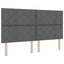 Box spring seng med pude Mørkegrå 200 x 180 cm Stof