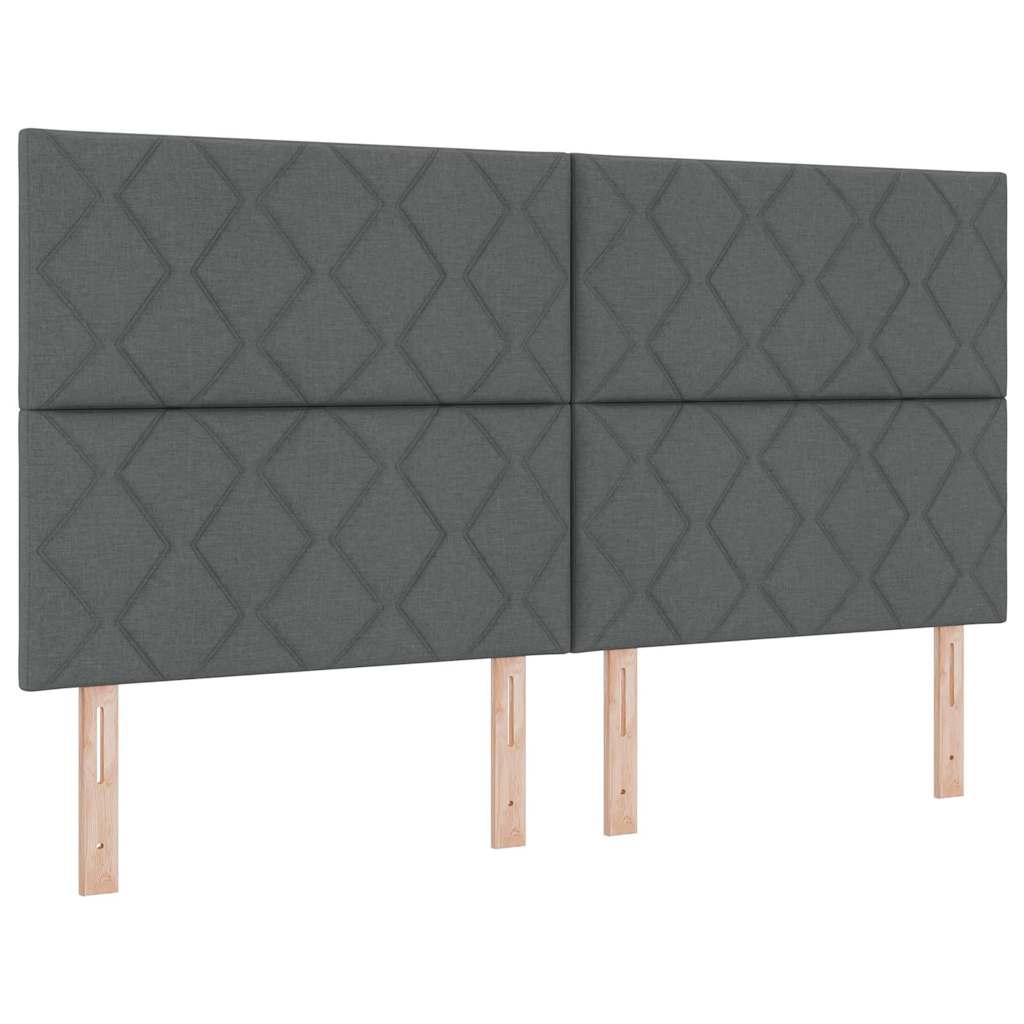 Box spring seng med pude Mørkegrå 200 x 180 cm Stof