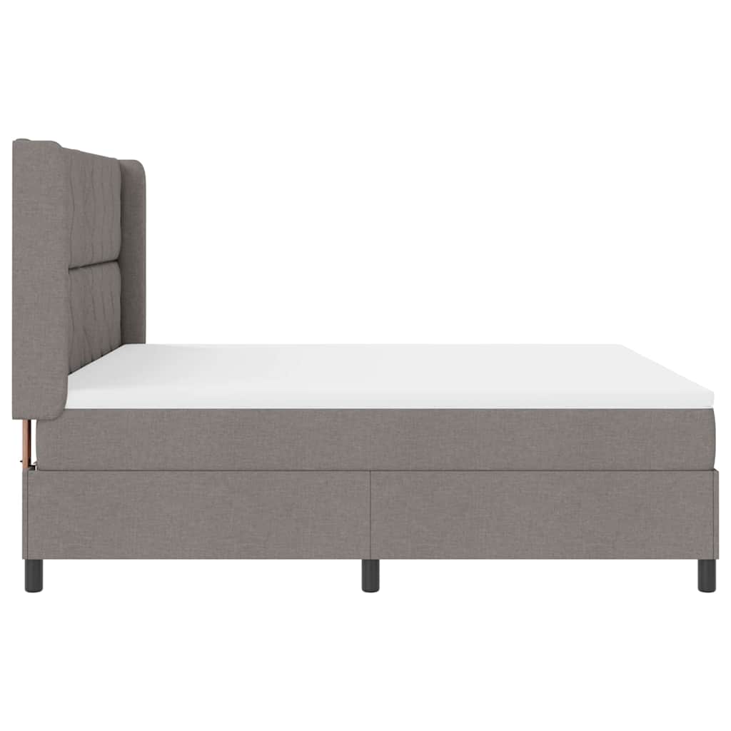 Box spring seng med pude Gråbrun 200 x 180 cm Stof