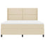 Box spring seng med pude med hovedgærde Creme 200 x 180 cm Stof