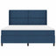 Box spring seng med pude med hovedgærde Blå 200 x 180 cm Stof