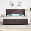 Box spring seng med pude Mørk Brun 200 x 200 cm Stof