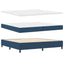 Box spring seng med pude med hovedgærde Blå 200 x 200 cm Stof