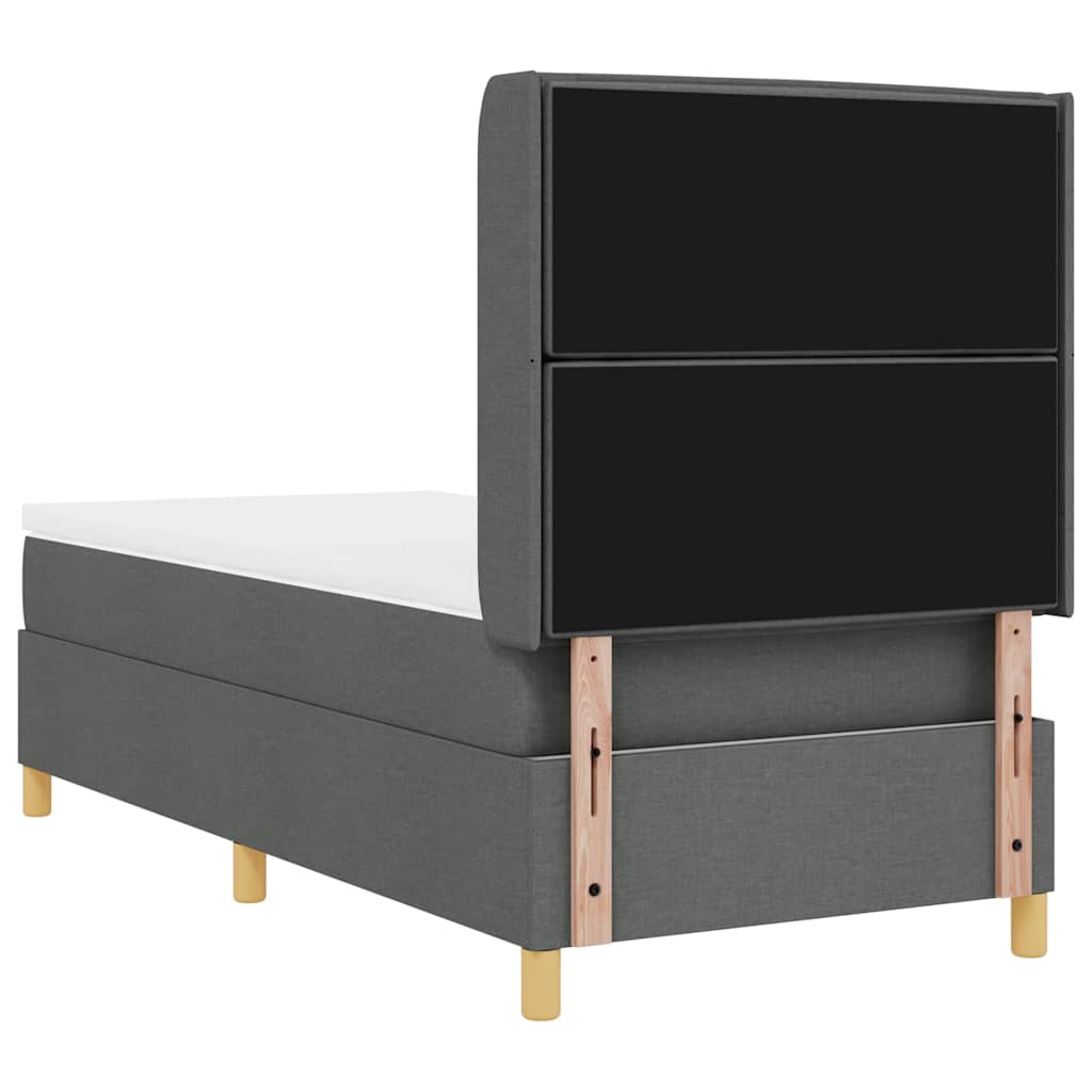 Box spring seng med madras Mørkegrå 80 x 200 cm Stof