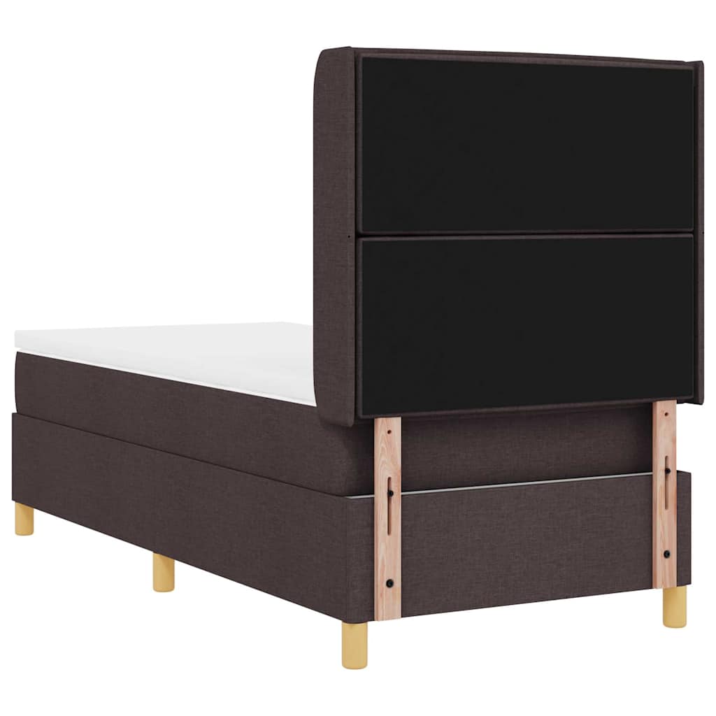 Box spring seng med madras Mørk Brun 100 x 200 cm Stof