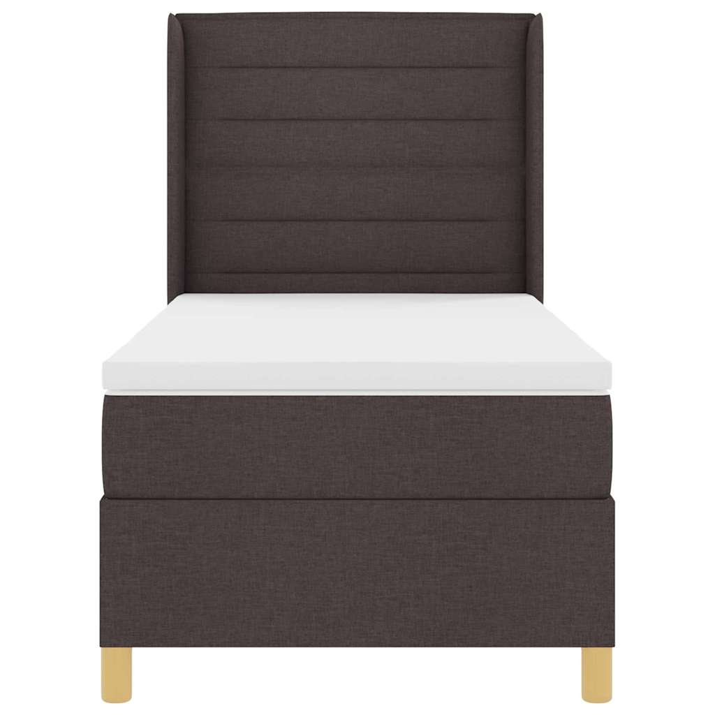 Box spring seng med madras Mørk Brun 100 x 200 cm Stof