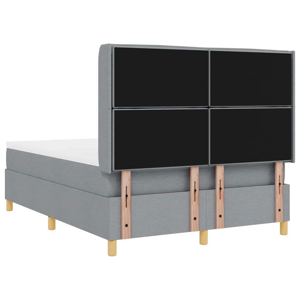 Box spring seng med madras Lysegrå 140 x 190 cm Stof