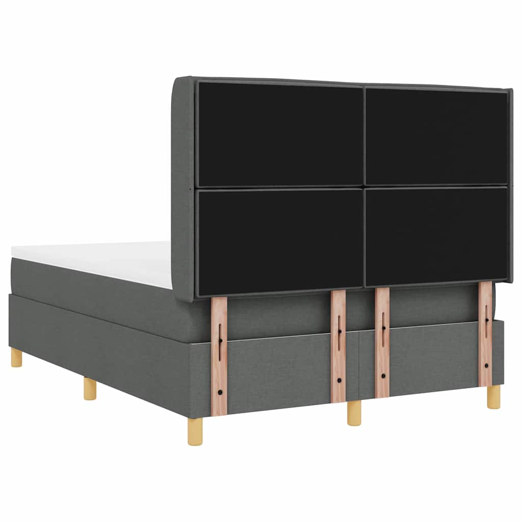 Box spring seng med madras Mørkegrå 140 x 190 cm Stof