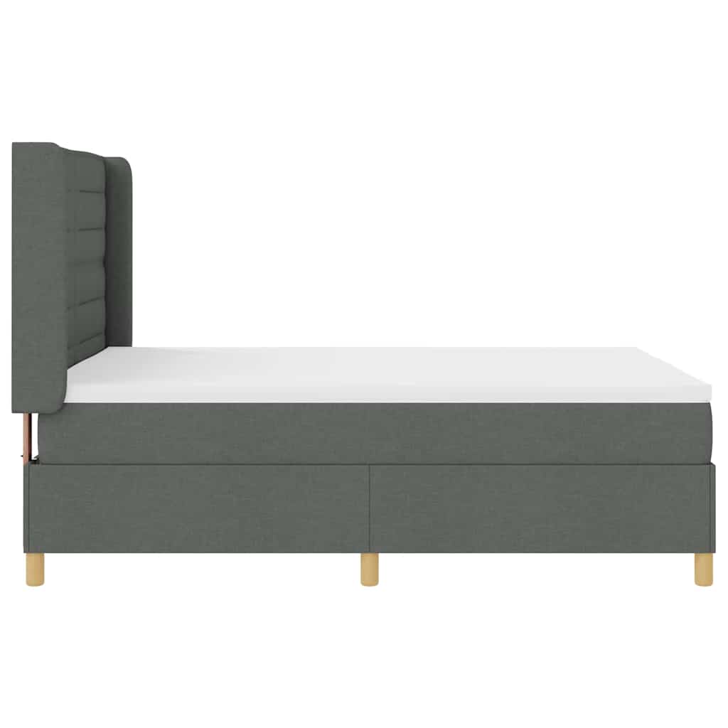 Box spring seng med madras Mørkegrå 140 x 190 cm Stof