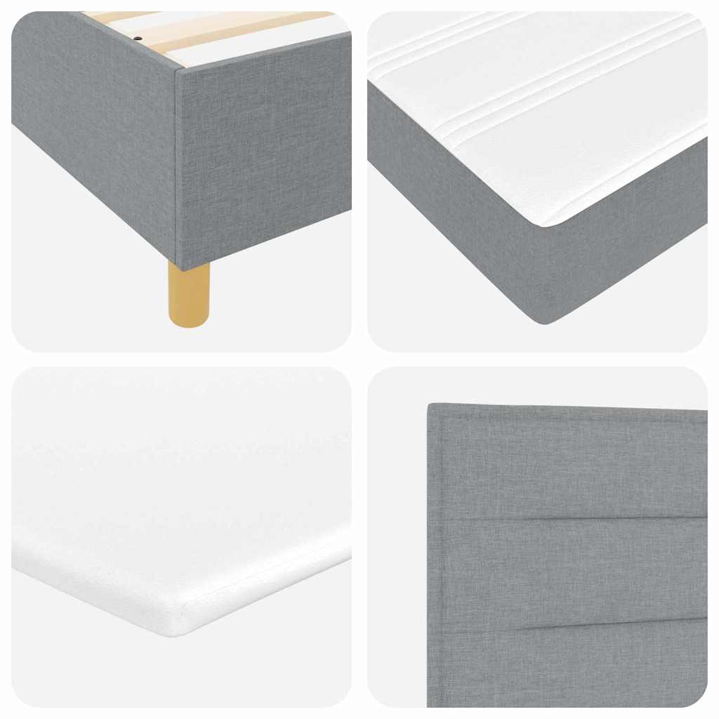 Box spring seng med madras Lysegrå 140 x 200 cm Stof