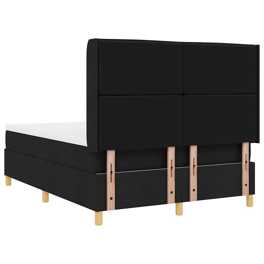 Box spring seng med madras Sort 140 x 200 cm Stof