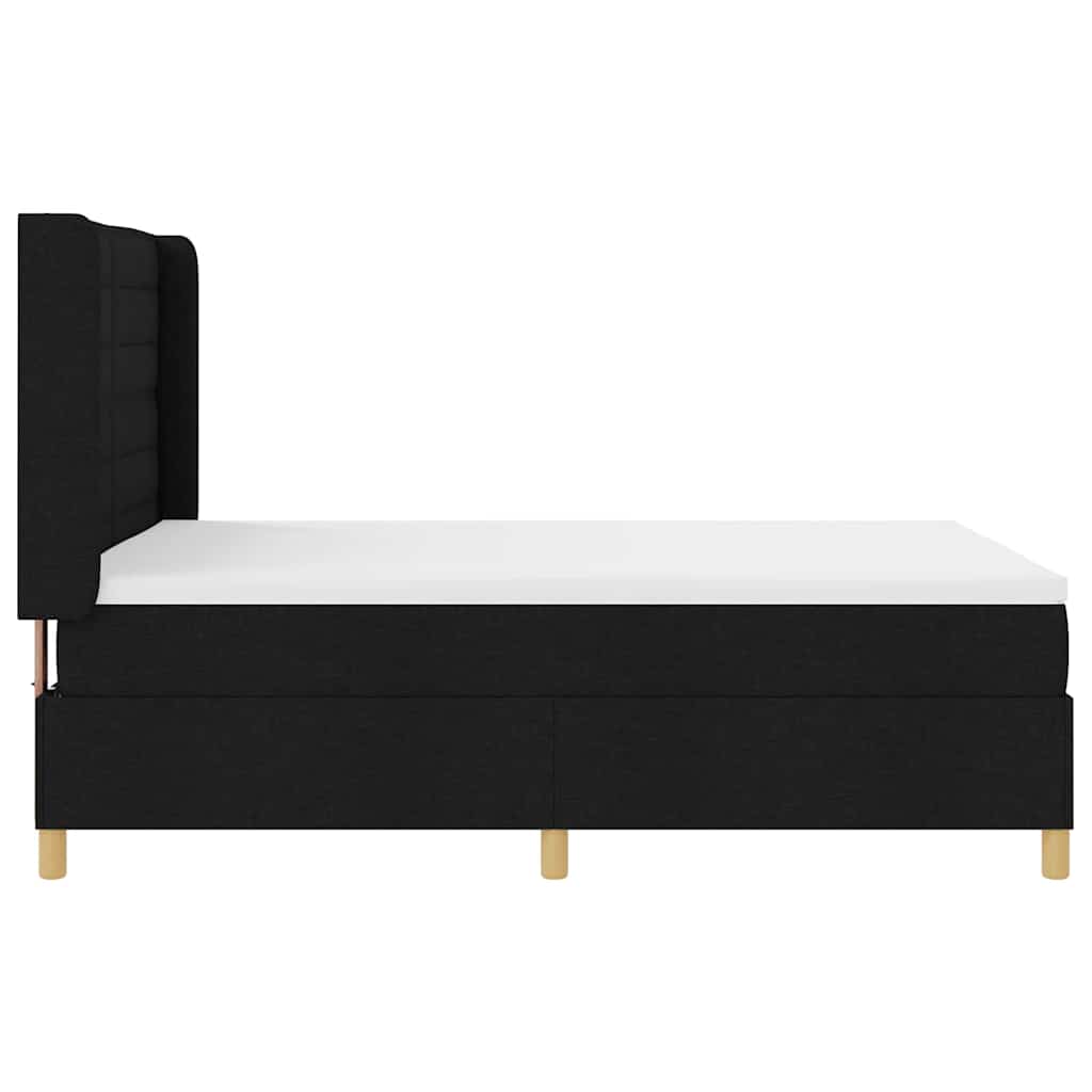 Box spring seng med madras Sort 140 x 200 cm Stof