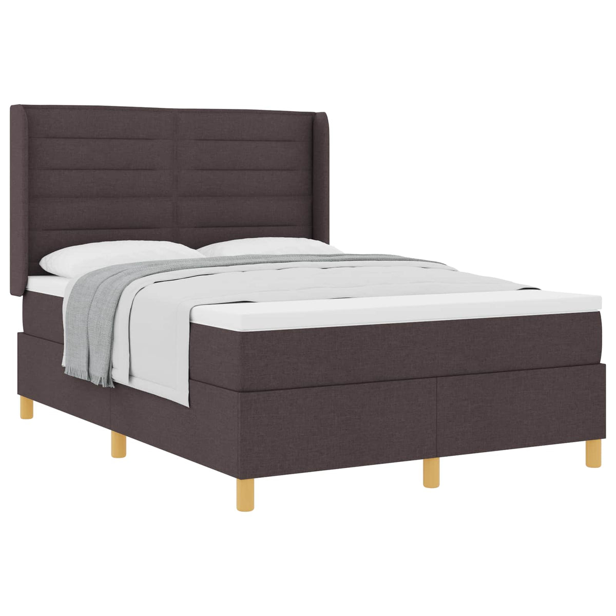 Box spring seng med madras Mørk Brun 140 x 200 cm Stof