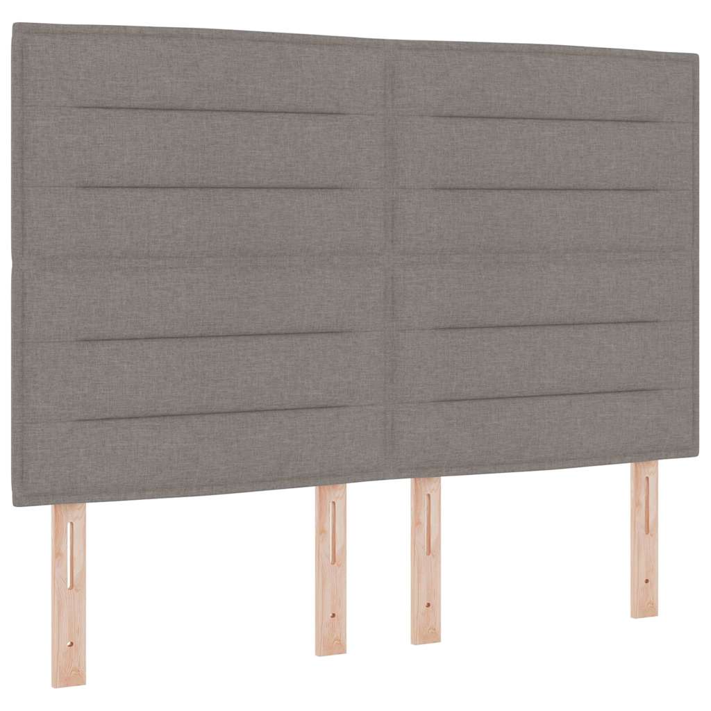 Box spring seng med hovedgærde Gråbrun 140 x 200 cm Stof