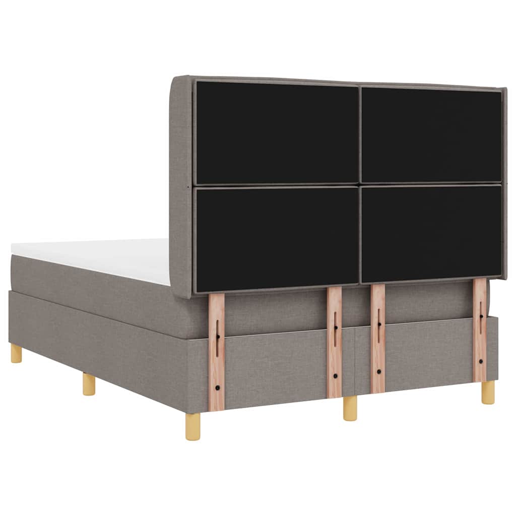 Box spring seng med hovedgærde Gråbrun 140 x 200 cm Stof