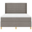 Box spring seng med hovedgærde Gråbrun 140 x 200 cm Stof