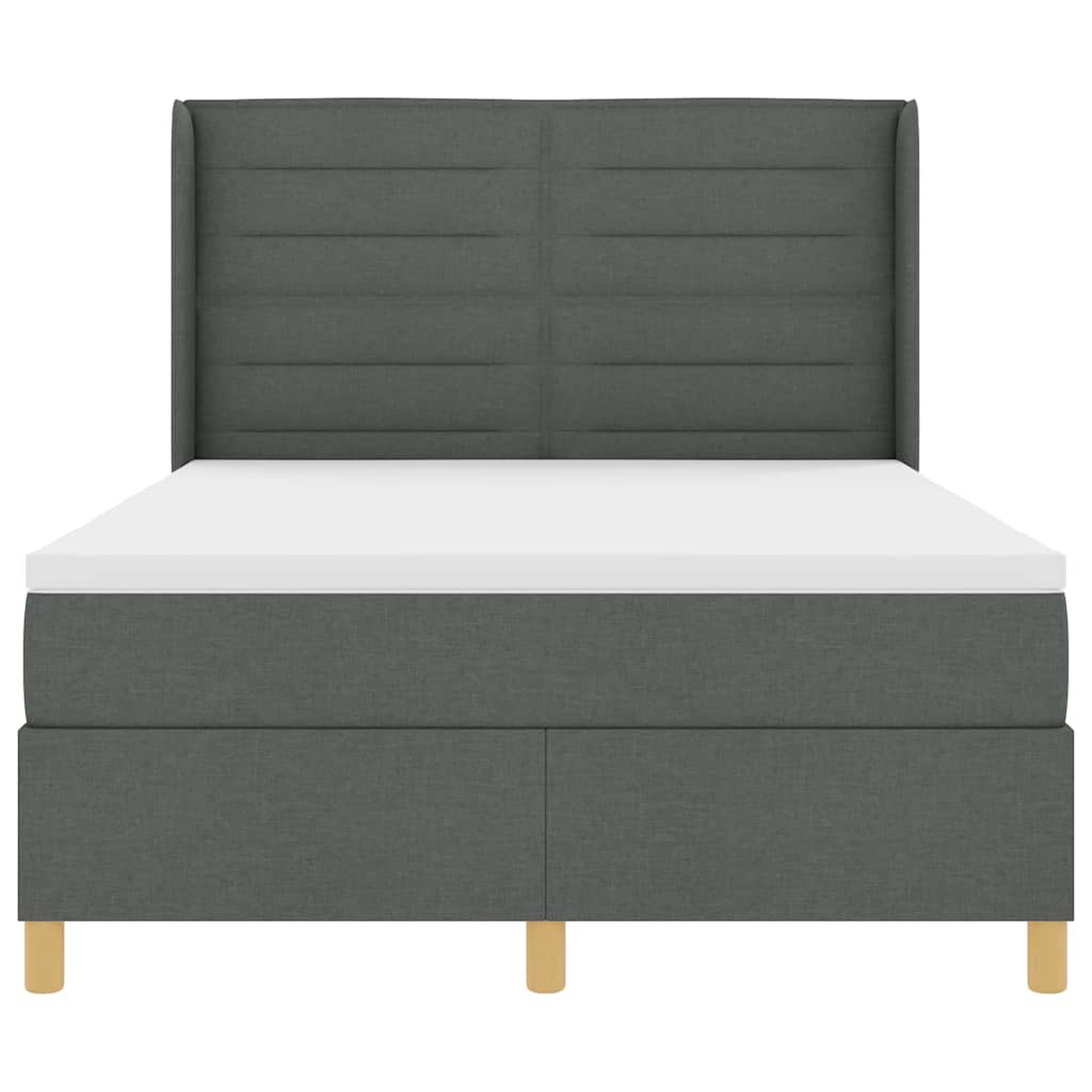 Box spring seng med madras Mørkegrå 160 x 200 cm Stof