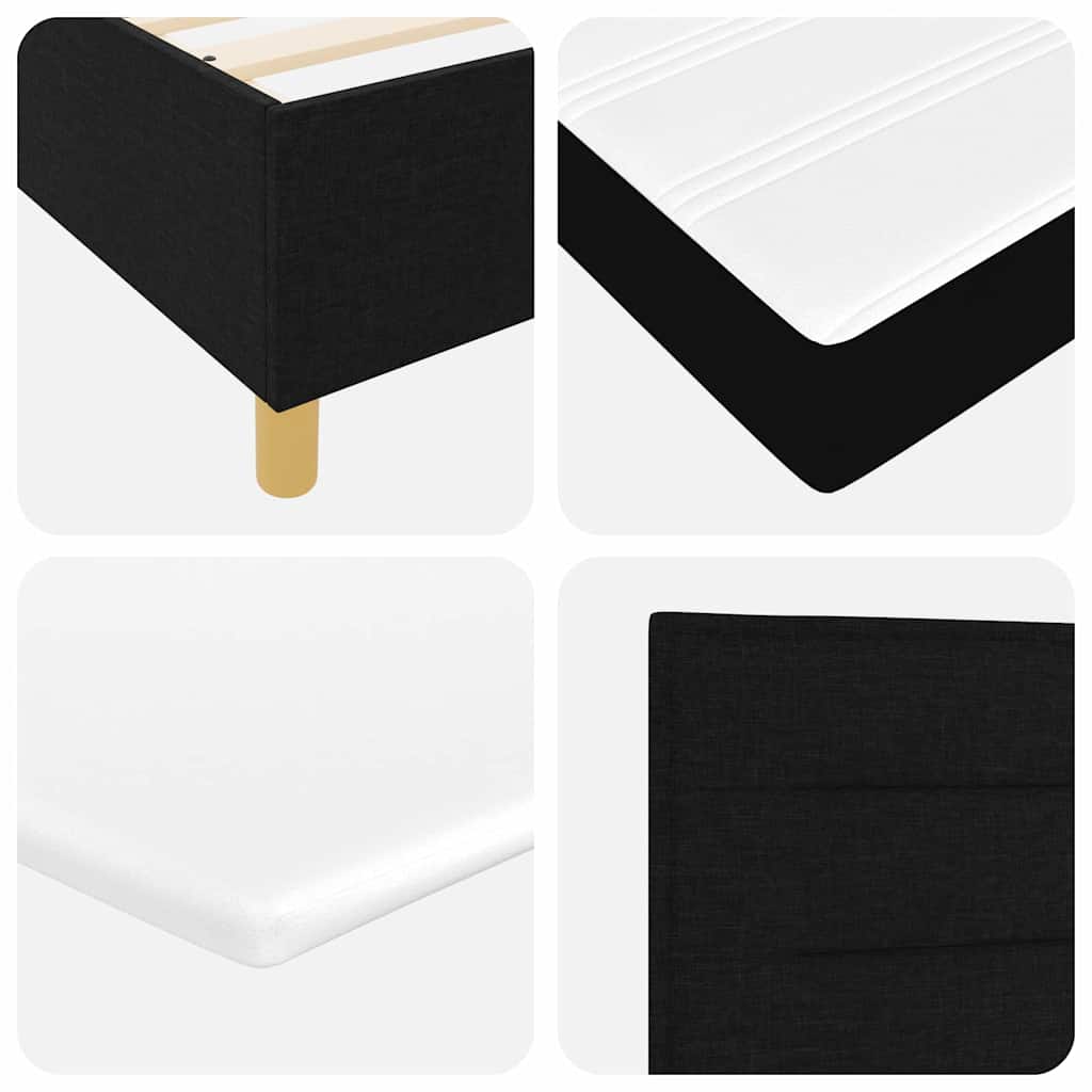 Box spring seng med madras Sort 180 x 200 cm Stof