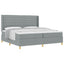 Box spring seng med madras Lysegrå 200 x 200 cm Stof