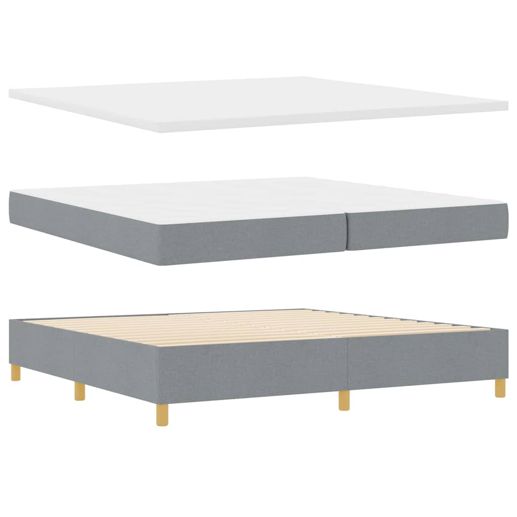 Box spring seng med madras Lysegrå 200 x 200 cm Stof