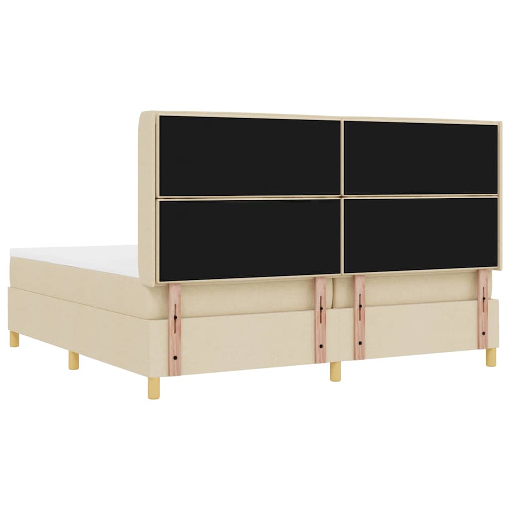 Box spring seng med madras Creme 200 x 200 cm Stof
