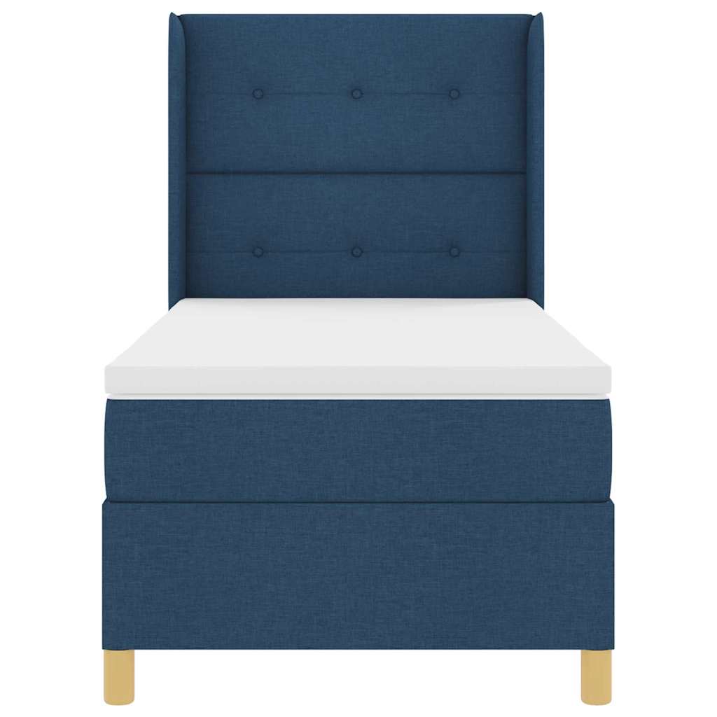 Box spring seng med hovedgærde Blå 80 x 200 cm Stof