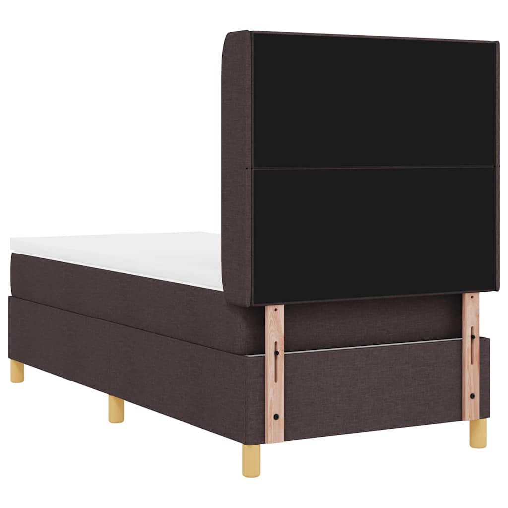 Box spring seng med hovedgærde Mørk Brun 90 x 190 cm Stof