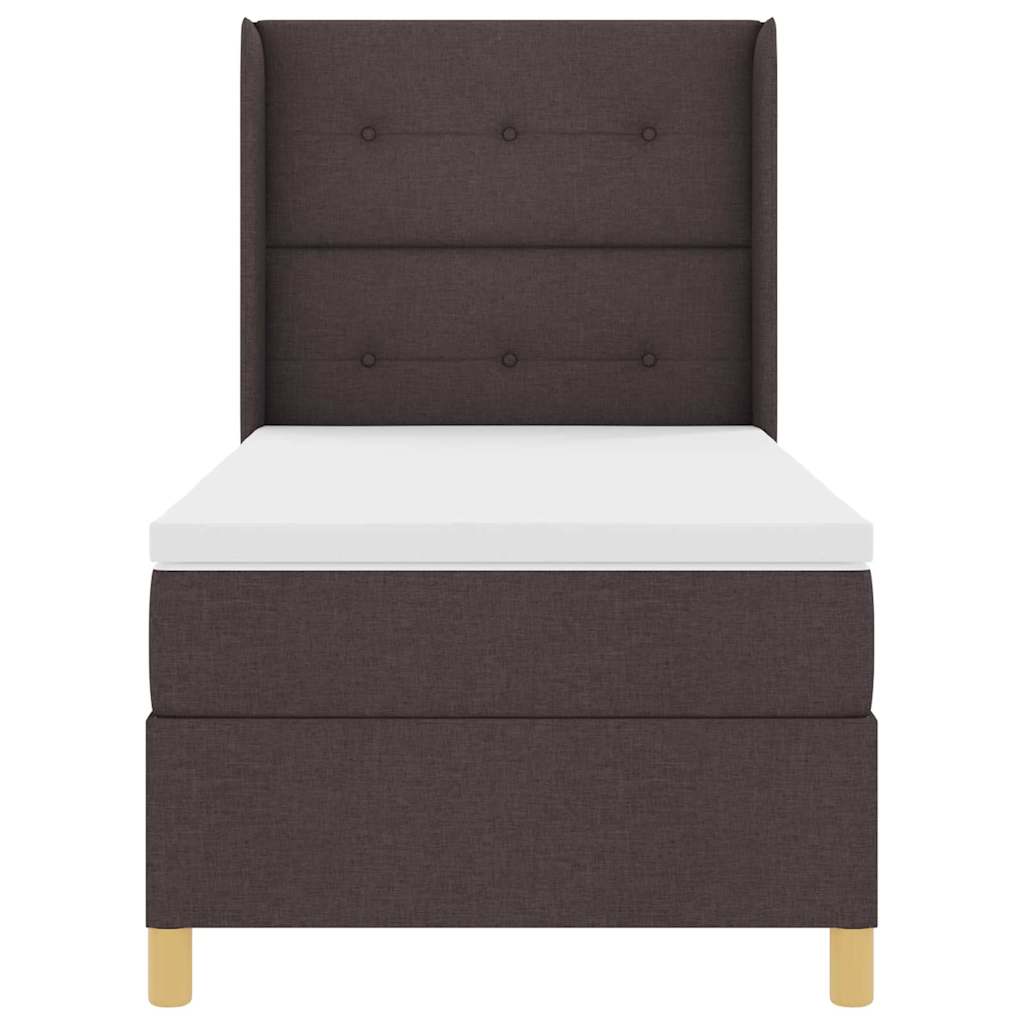 Box spring seng med hovedgærde Mørk Brun 90 x 190 cm Stof